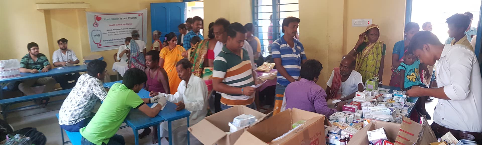 Healthcare camp in a rural area